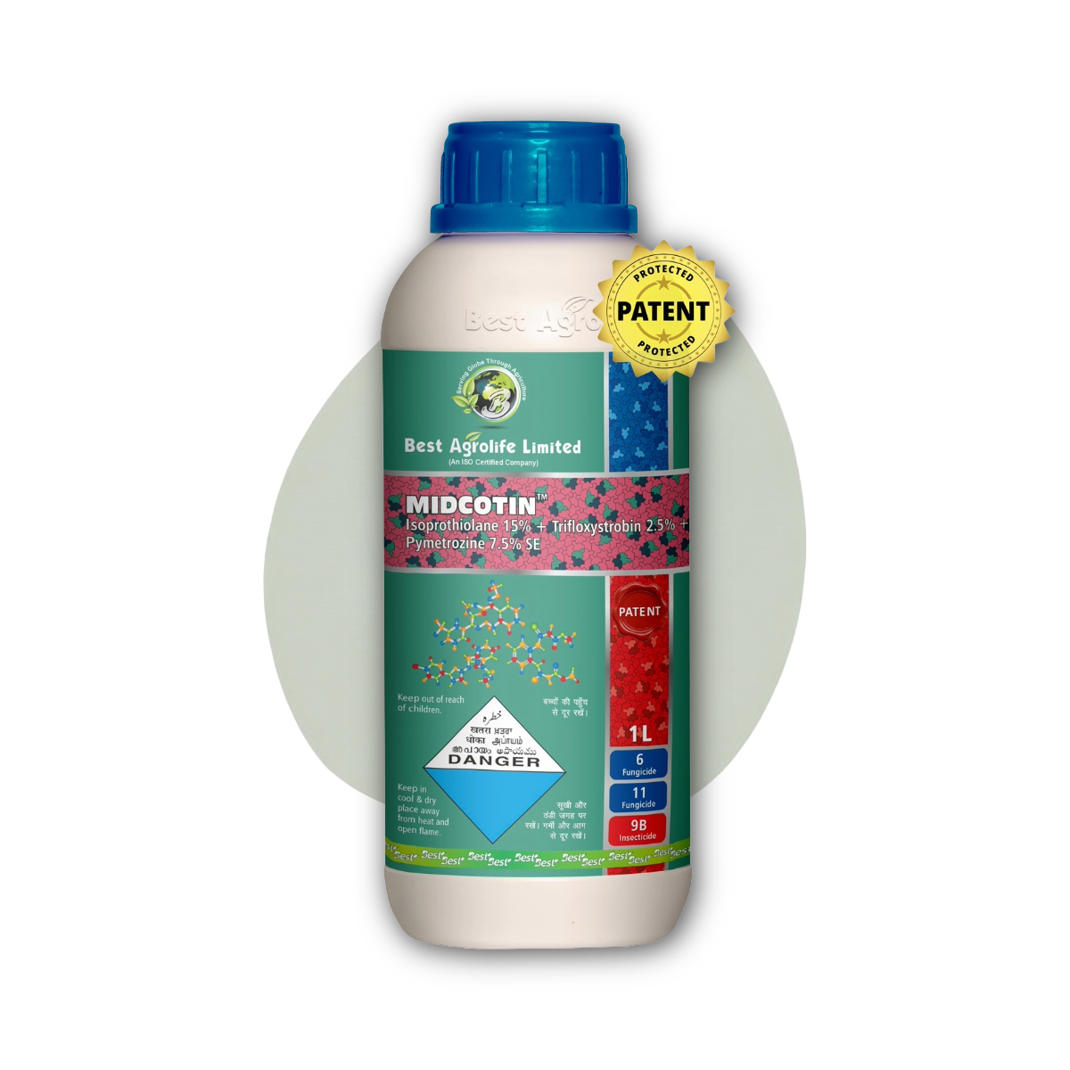 Midcotin Best Agrolife – Triple Action Crop Protection Isoprothiolane 15% + Trifloxystrobin 2.5% + Pymetrozine 7.5% SE